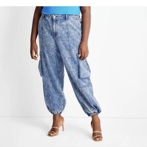 Future Collective Kahlana Barfield Brown Target Acid Wash Jeans 16W/18W Plus